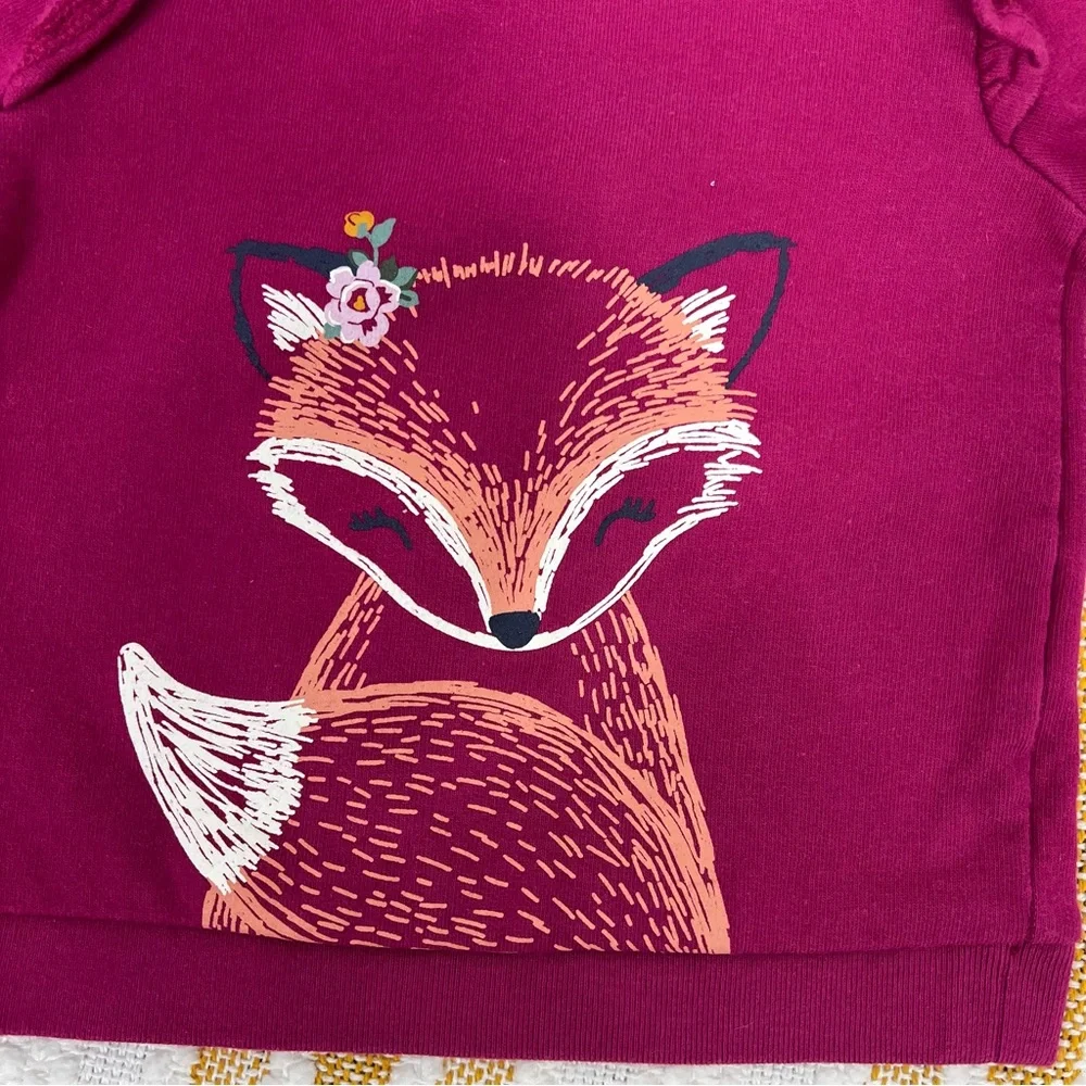 Toddler Girl Carter's 2-Piece Fox Tee & Floral Legging Set 9M‎